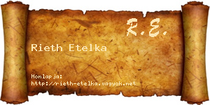 Rieth Etelka névjegykártya